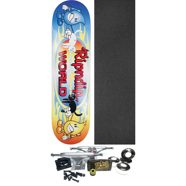 Rip N Dip World Industries Water Fire Skateboard Deck - 8.5" x 31.75" - Complete Skateboard Bundle
